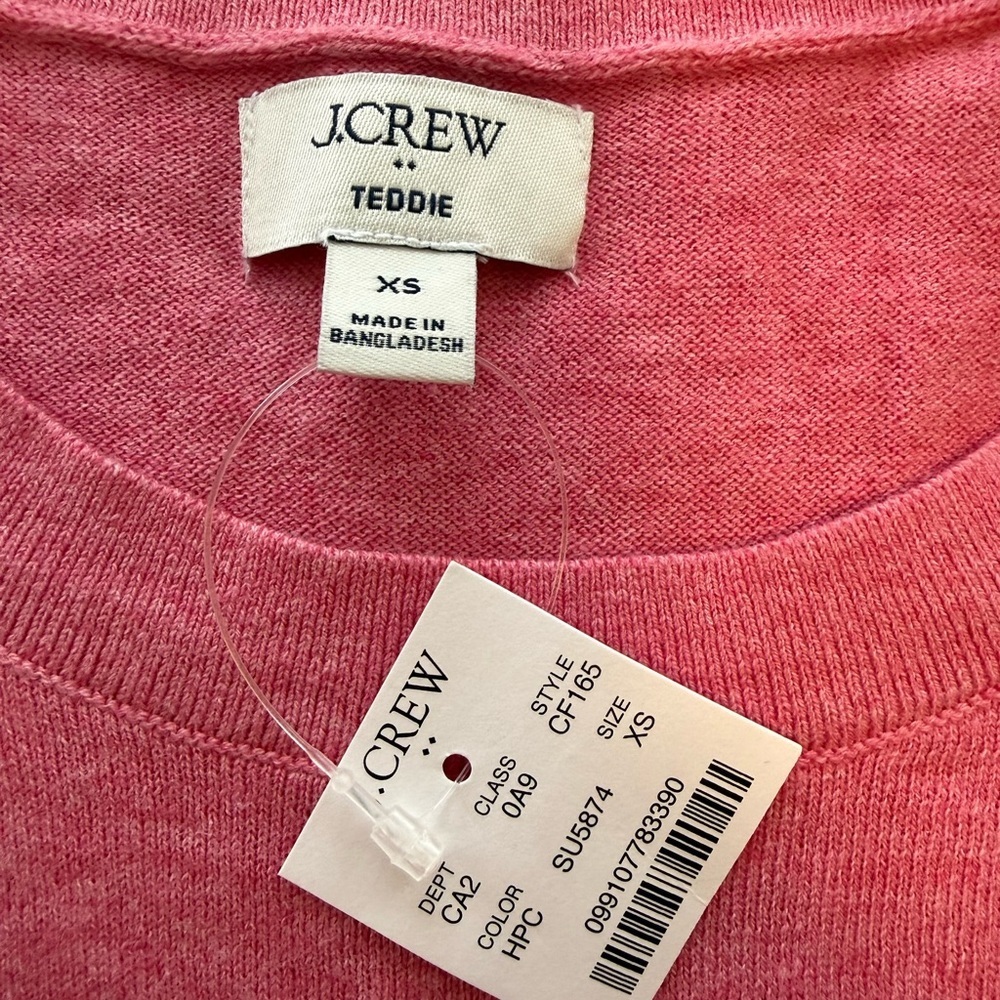 J. Crew Women's Vibrant Pink Crew Neck Sweater - Picture 2 of 5